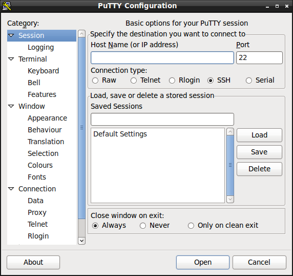 Putty on Linux