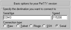 Putty Serial Setting