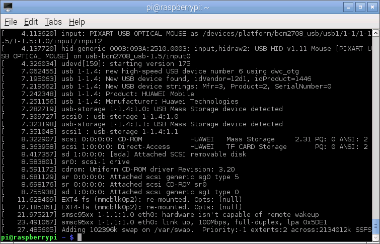 E1820 dmesg before Mode Switch