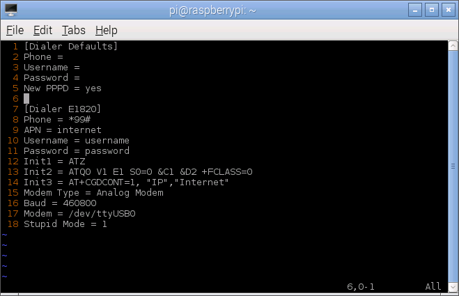E1820 wvdial config