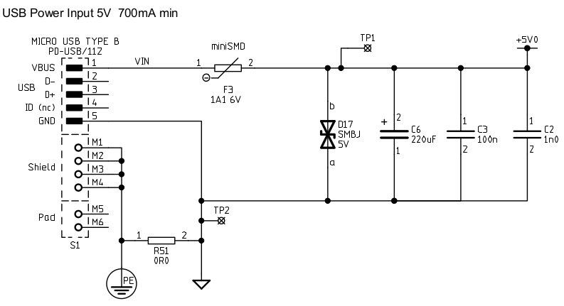 Raspberry Pi Model B+ 供電系統電路圖