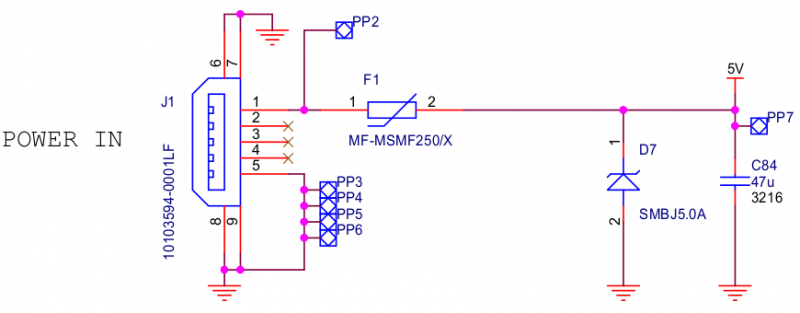 Raspberry Pi 3 Model B+ 供電系統電路圖